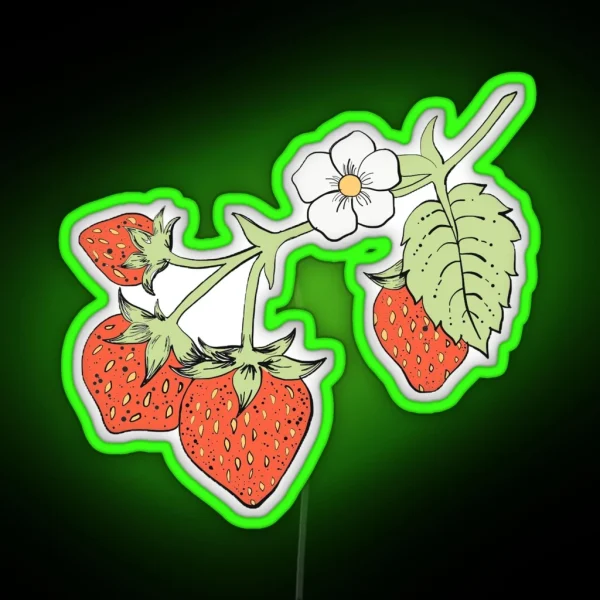 Strawberry Plant Led RGB Neon Sign