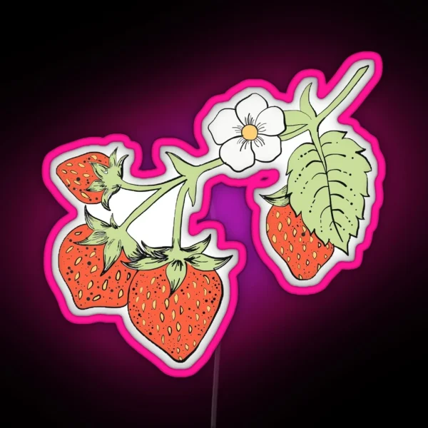 Strawberry Plant Led RGB Neon Sign