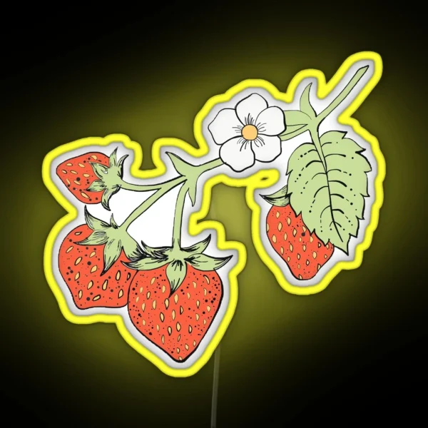 Strawberry Plant Led RGB Neon Sign