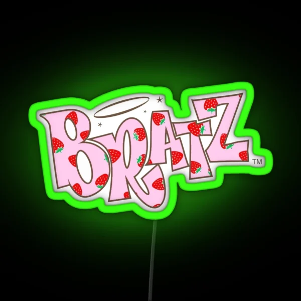 Strawberry Print Bratz Logo Led RGB Neon Sign