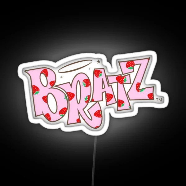 Strawberry Print Bratz Logo Led RGB Neon Sign