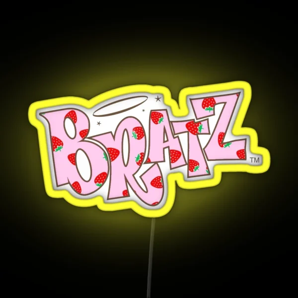 Strawberry Print Bratz Logo Led RGB Neon Sign