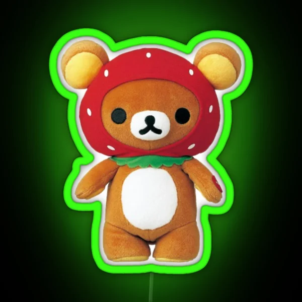 Strawberry Rilakkuma Plush RGB Neon Sign