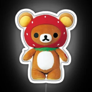 Strawberry Rilakkuma Plush RGB Neon Sign