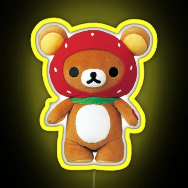 Strawberry Rilakkuma Plush RGB Neon Sign