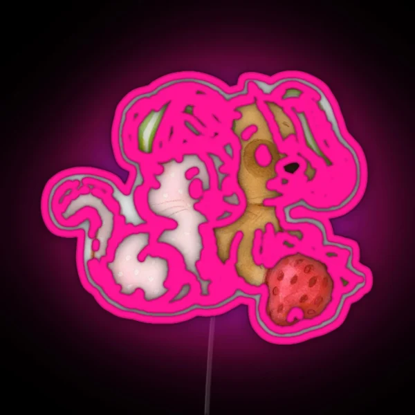 Strawberry Shortcake Cat And Dog RGB Neon Sign