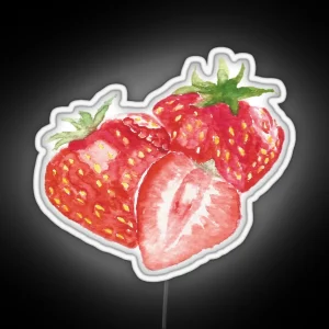 Strawberry Watercolor Painting RGB Neon Sign