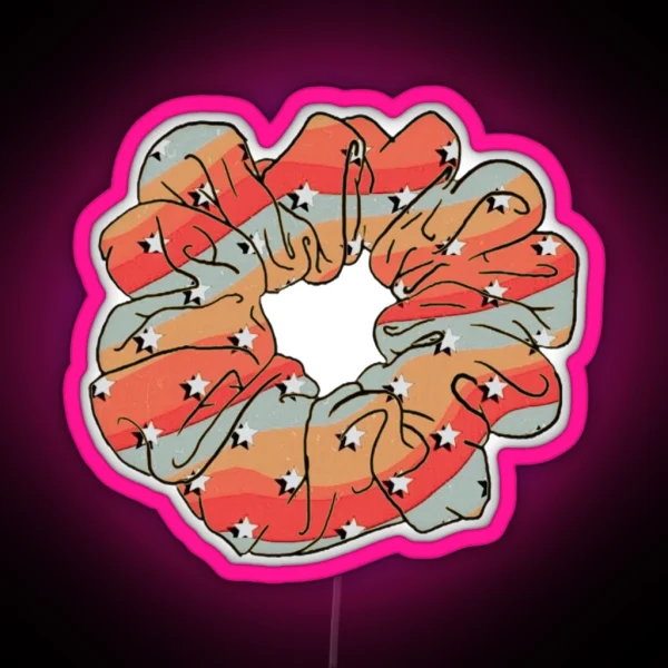 Stripe Star Scrunchie RGB Neon Sign