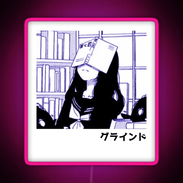 Study Grind Manga Retro Anime Aesthetic RGB Neon Sign