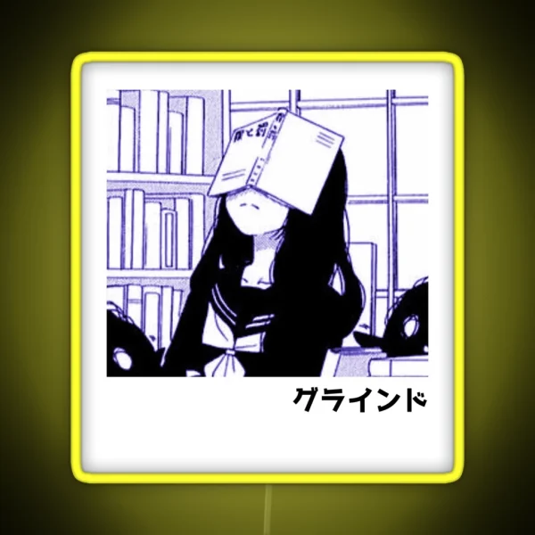 Study Grind Manga Retro Anime Aesthetic RGB Neon Sign