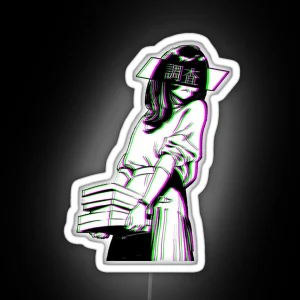 STUDY SAD JAPANESE ANIME AESTHETIC RGB Neon Sign