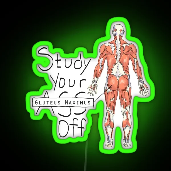 Study Your Gluteus Maximus Off RGB Neon Sign