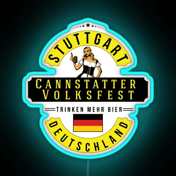 STUTTGART Cannstatter Volksfest Oktoberfest Deutschland RGB Neon Sign