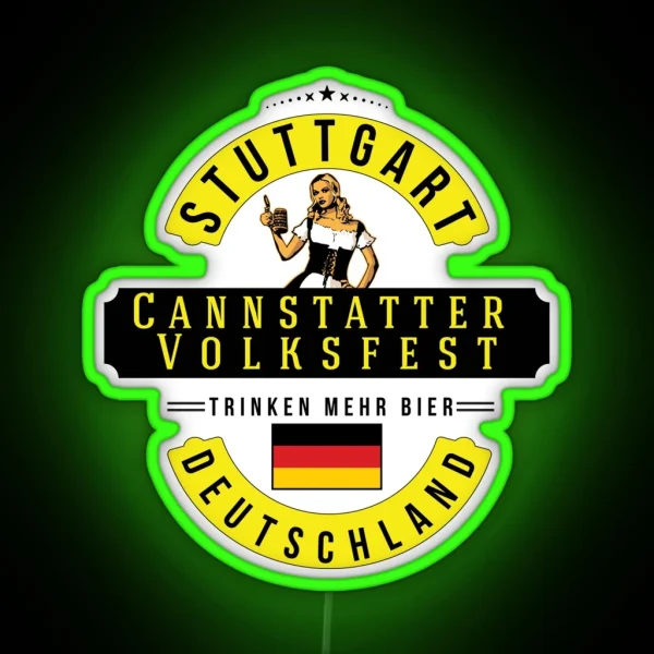 STUTTGART Cannstatter Volksfest Oktoberfest Deutschland RGB Neon Sign