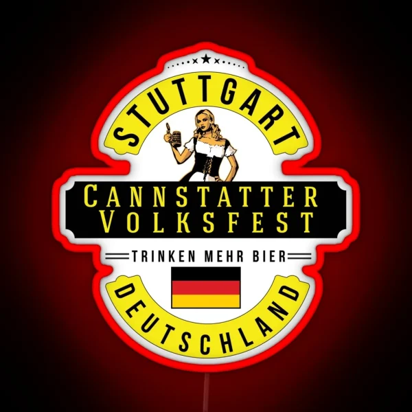 STUTTGART Cannstatter Volksfest Oktoberfest Deutschland RGB Neon Sign