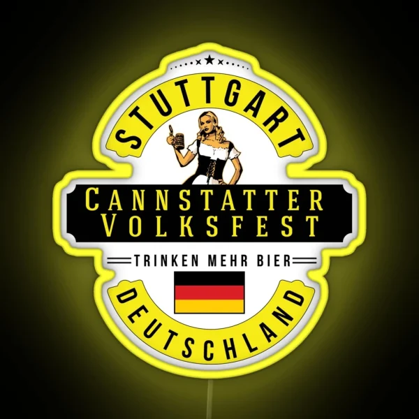 STUTTGART Cannstatter Volksfest Oktoberfest Deutschland RGB Neon Sign