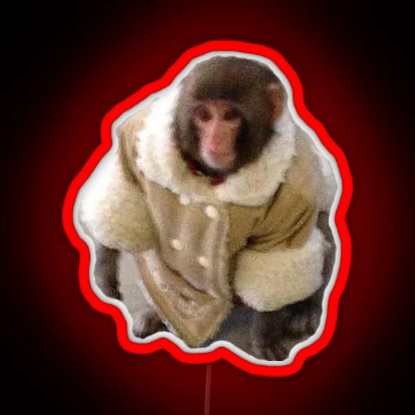 Stylish Yet Illegal Monkey Found Roaming Ikea Meme Led RGB Neon Sign