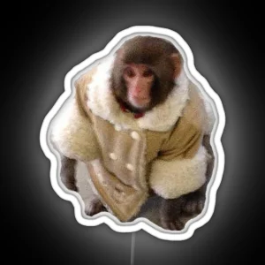 Stylish Yet Illegal Monkey Found Roaming Ikea Meme Led RGB Neon Sign