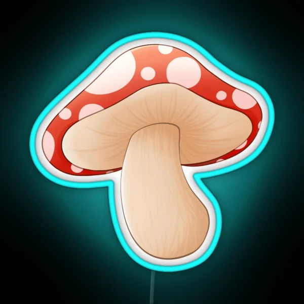 Stylized Amanita Muscaria Mushroom RGB Neon Sign