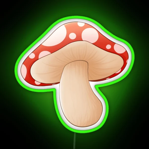 Stylized Amanita Muscaria Mushroom RGB Neon Sign