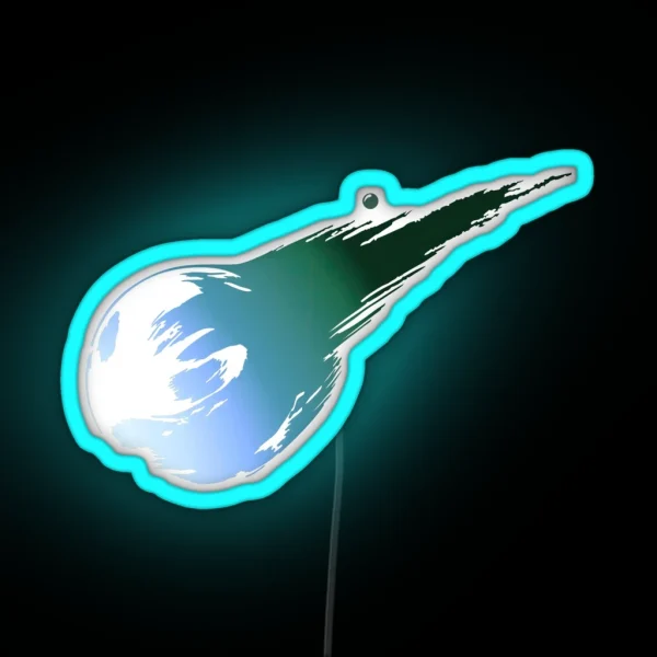 Stylized Artistic Representation Of A Comet Hurtling Through Space Final Fantasy VII 7 RGB Neon Sign