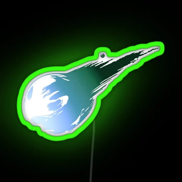 Stylized Artistic Representation Of A Comet Hurtling Through Space Final Fantasy VII 7 RGB Neon Sign