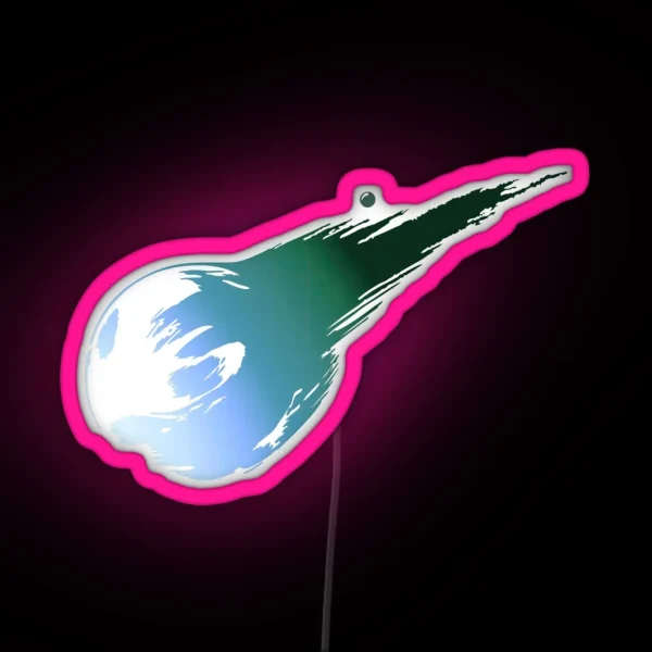 Stylized Artistic Representation Of A Comet Hurtling Through Space Final Fantasy VII 7 RGB Neon Sign