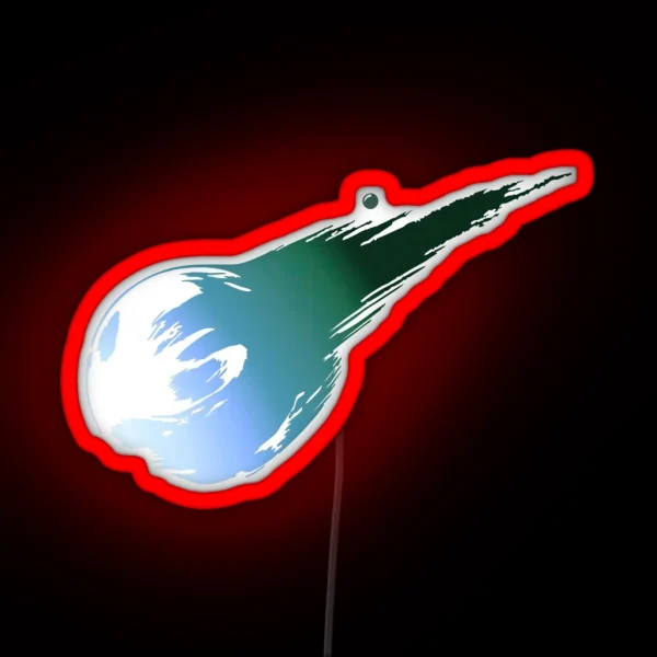 Stylized Artistic Representation Of A Comet Hurtling Through Space Final Fantasy VII 7 RGB Neon Sign