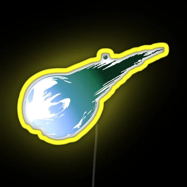 Stylized Artistic Representation Of A Comet Hurtling Through Space Final Fantasy VII 7 RGB Neon Sign