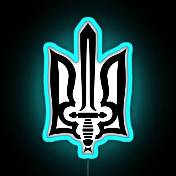 Stylized Tryzub Black RGB Neon Sign