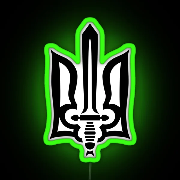 Stylized Tryzub Black RGB Neon Sign