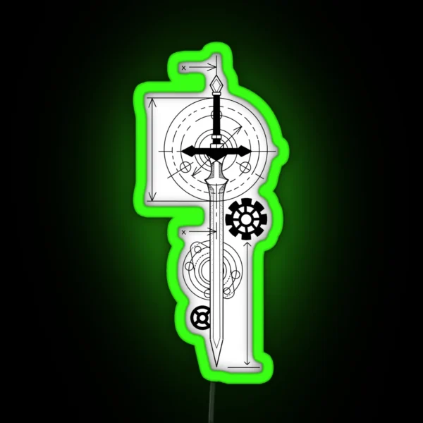 Subject Sword Mechanical Engineering RGB Neon Sign