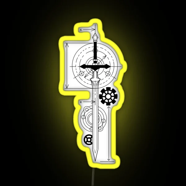 Subject Sword Mechanical Engineering RGB Neon Sign