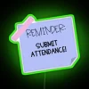 Neon RGB Attendance Sign for Home Decor and Office Inspiration