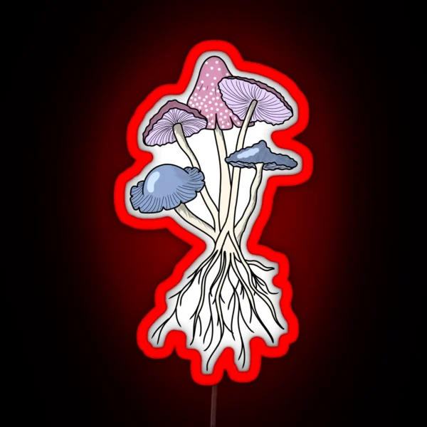 Subtle Bi Pride Mushrooms RGB Neon Sign