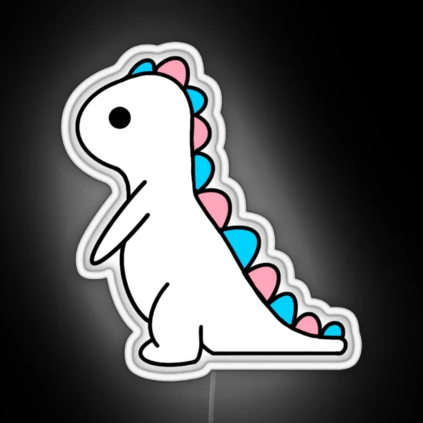 Subtle Trans Dino Pink And Blue Pride RGB Neon Sign