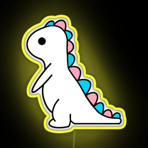 Subtle Trans Dino Pink And Blue Pride RGB Neon Sign