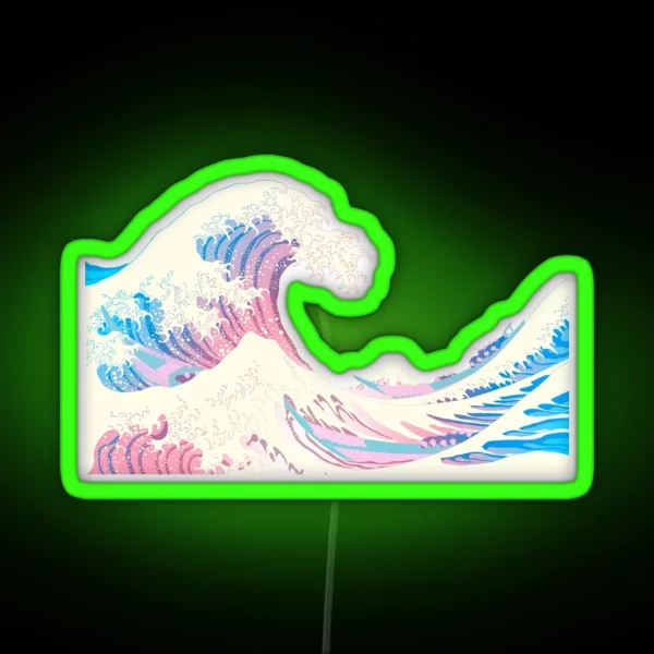 Subtle Transgender Pride Great Wave RGB Neon Sign