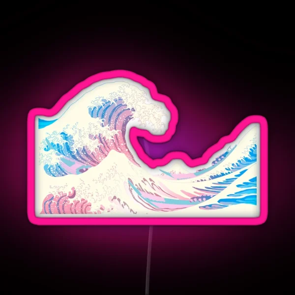 Subtle Transgender Pride Great Wave RGB Neon Sign