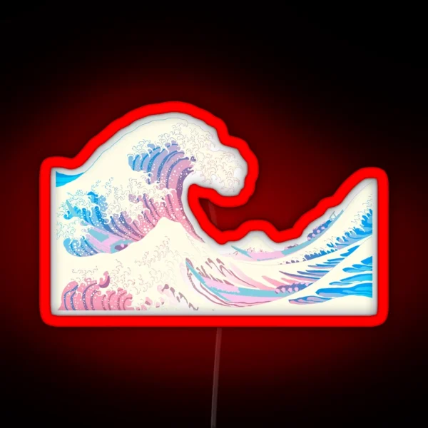 Subtle Transgender Pride Great Wave RGB Neon Sign
