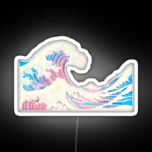 Subtle Transgender Pride Great Wave RGB Neon Sign