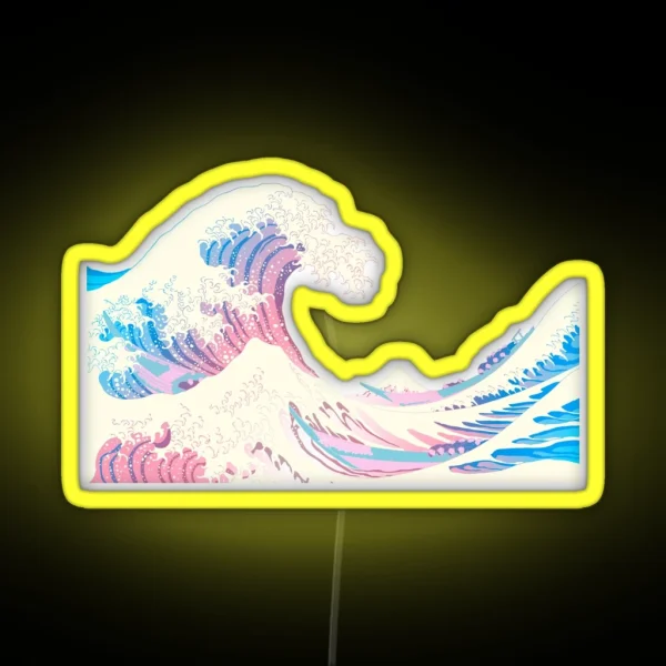 Subtle Transgender Pride Great Wave RGB Neon Sign