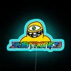 Eye-catching prismatic geode style neon sign with vibrant RGB colors