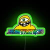 Vibrant Prismatic Geode Neon Sign featuring Subtronics' Cyclops Logo Design
