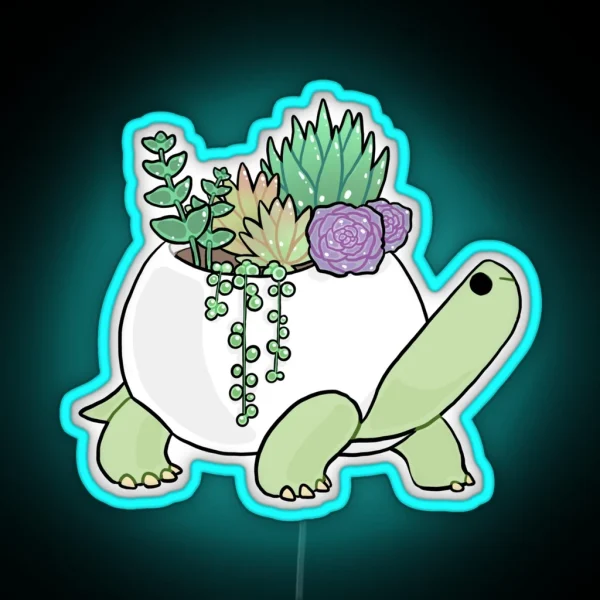 Succulent Turtle RGB Neon Sign