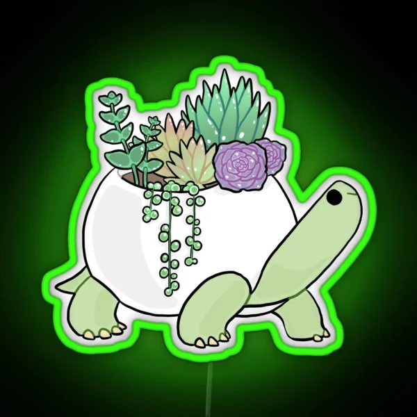 Succulent Turtle RGB Neon Sign