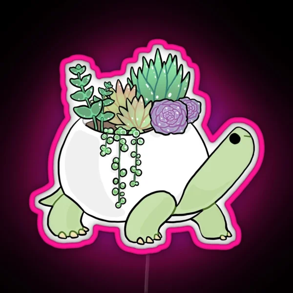 Succulent Turtle RGB Neon Sign