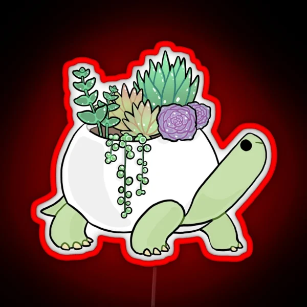 Succulent Turtle RGB Neon Sign