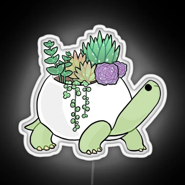 Succulent Turtle RGB Neon Sign
