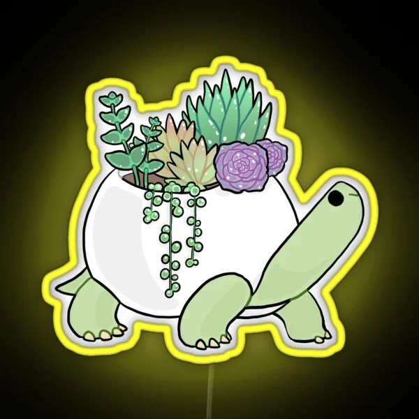 Succulent Turtle RGB Neon Sign